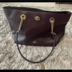 Burgundy purple Coach purse